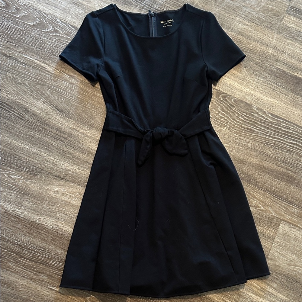 Kate Spade Elegant Black Mini Dress with Bow Detail